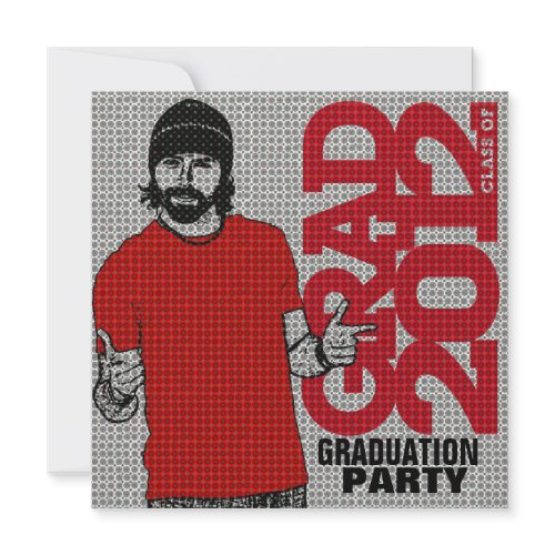 Graduation 2012 Party Invitation Cartoon Red zazzle_invitation