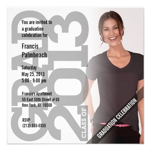 Graduation 2013 Add Photo Party Invitation 1