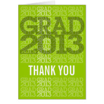 Graduation 2013 Thank You Card Green 1 cards