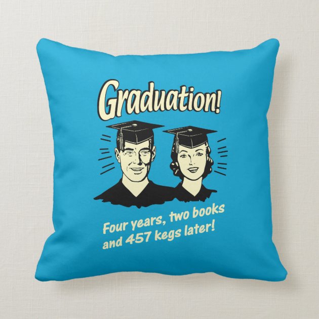 Graduation: 4 Years, 2 Books Throw Pillows