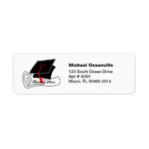 Graduation Address Label Diploma Red 1 labels