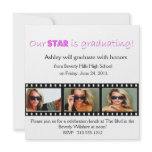 Graduation Announcement Hollywood Star Hot Pink invitations