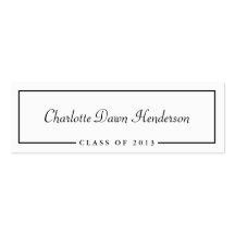 Graduation announcement name card border Class of Business Card Template