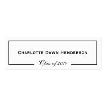 Graduation announcement name card border Class of Business Card Template