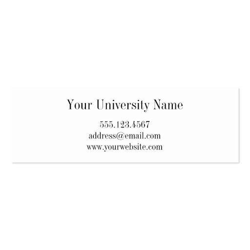 Graduation announcement name card class year business card template (back side)