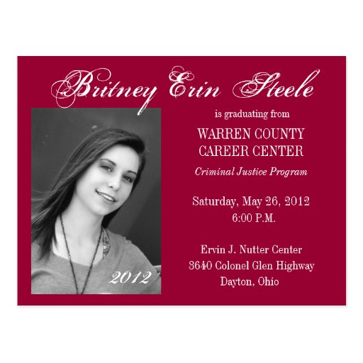 Graduation Announcement Postcard