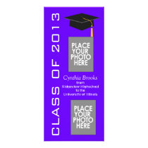 Graduation Announcement Purple Custom Rack Card