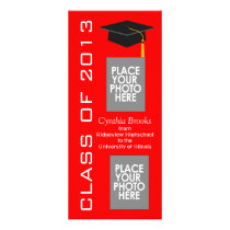 Graduation Announcement Red Personalized Rack Card