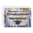 Graduation Barbeque, Burgers on Table Personalized invitation