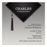 Graduation Black Hat Elegant Flat Invitation