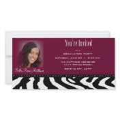 Graduation Black Zebra Photo Card