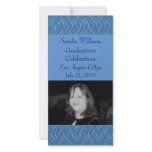 graduation blue pattern photo cards
