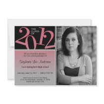 Graduation Blush on Gray Invite