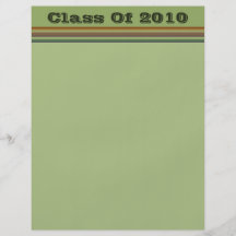 Graduation brown green stripes flyer