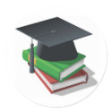 Graduation Cap and books stickers