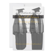 Graduation Cap and Gown Party Invitations