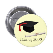graduation cap, class of 2009 buttons