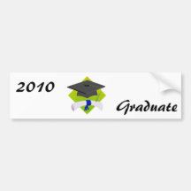 Graduation Cap & Diploma Bumper Sticker