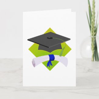 Graduation Cap & Diploma Greeting Card