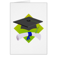 Graduation Cap & Diploma Greeting Card