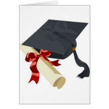 Graduation Cap & Diploma Greeting Card