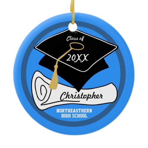 Graduation Cap Diploma Photo Ornament 1