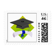 Graduation Cap & Diploma Postage Stamps