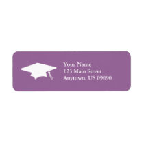 Graduation Cap (Eggplant Purple) Return Address Labels