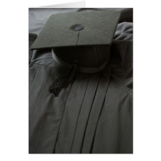 Graduation Cap Gown Greeting Card