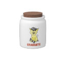 Graduation Cat Lover Candy Jar