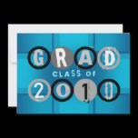 Graduation Class Of 2010 Circle Blue Invitation