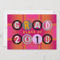 Graduation Class Of 2010 Circle Orange Invitation invitation