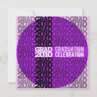 Graduation Class Of 2010 Font Purple Announcement invitation