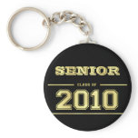 Graduation Class of 2010 Key Ring - Black and Gold Keychain