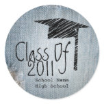 Graduation Class of 2011 Faded Blue Jeans Denim Sticker