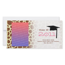 Graduation Class Of 2011 Giraffe Print Photocard Photo Cards