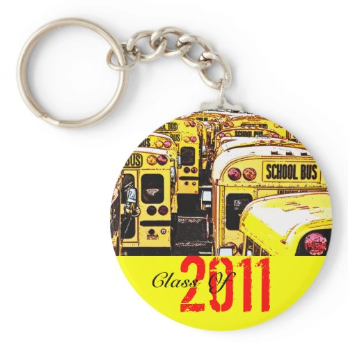 Graduation Class Of 2011 Keychain Yellow Bus keychain