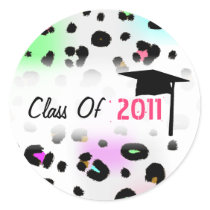 Graduation Class Of 2011 Neon Airbrush Leopard Stickers