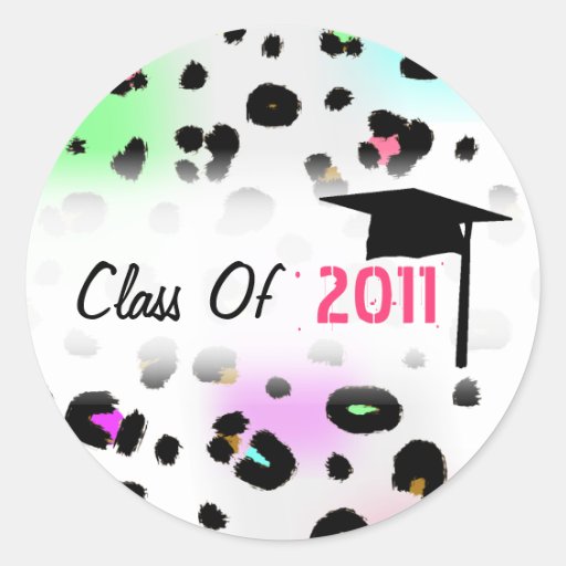 Graduation Class Of 2011 Neon Airbrush Leopard Stickers