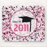 Graduation Class Of 2011 Pink &amp; Black Paint Mouse Pads