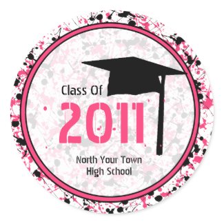 Graduation Class Of 2011 Pink & Black Paint sticker