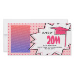 Graduation Class Of 2011 Pink Pop Art Comic Book Photo Greeting Card