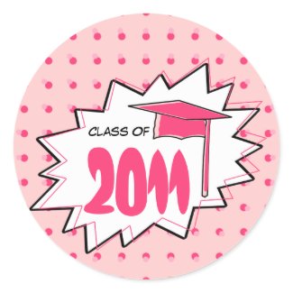 Graduation Class Of 2011 Pop Art Comic Book sticker
