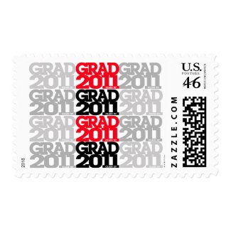 Graduation Class Of 2011 Postage Red Black stamp