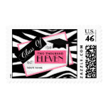 Graduation Class Of 2011 Zebra Print and Pink postage