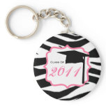 Graduation Class Of 2011 - Zebra Print & Pink Key Chain