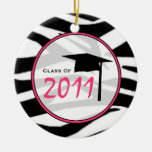 Graduation Class of 2011 Zebra Print & Pink Christmas Ornaments