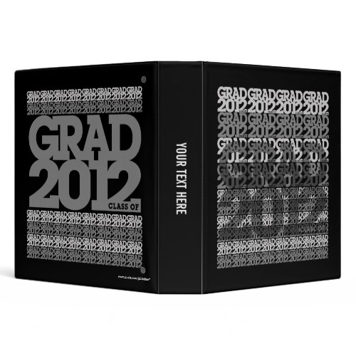 Graduation Class of 2012 Binder Tile Grey Black zazzle_binder