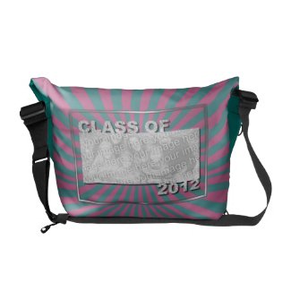 Graduation - Class of 2012 - Pink Teal Burst rickshawmessengerbag