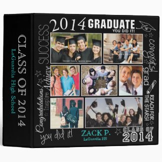 Graduation Collage 2014 - Customizable -Scrapbook Vinyl Binder